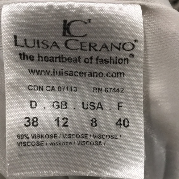 Luisa Cerano cap sleeve black white knee length career dress size 8 - Picture 10 of 10